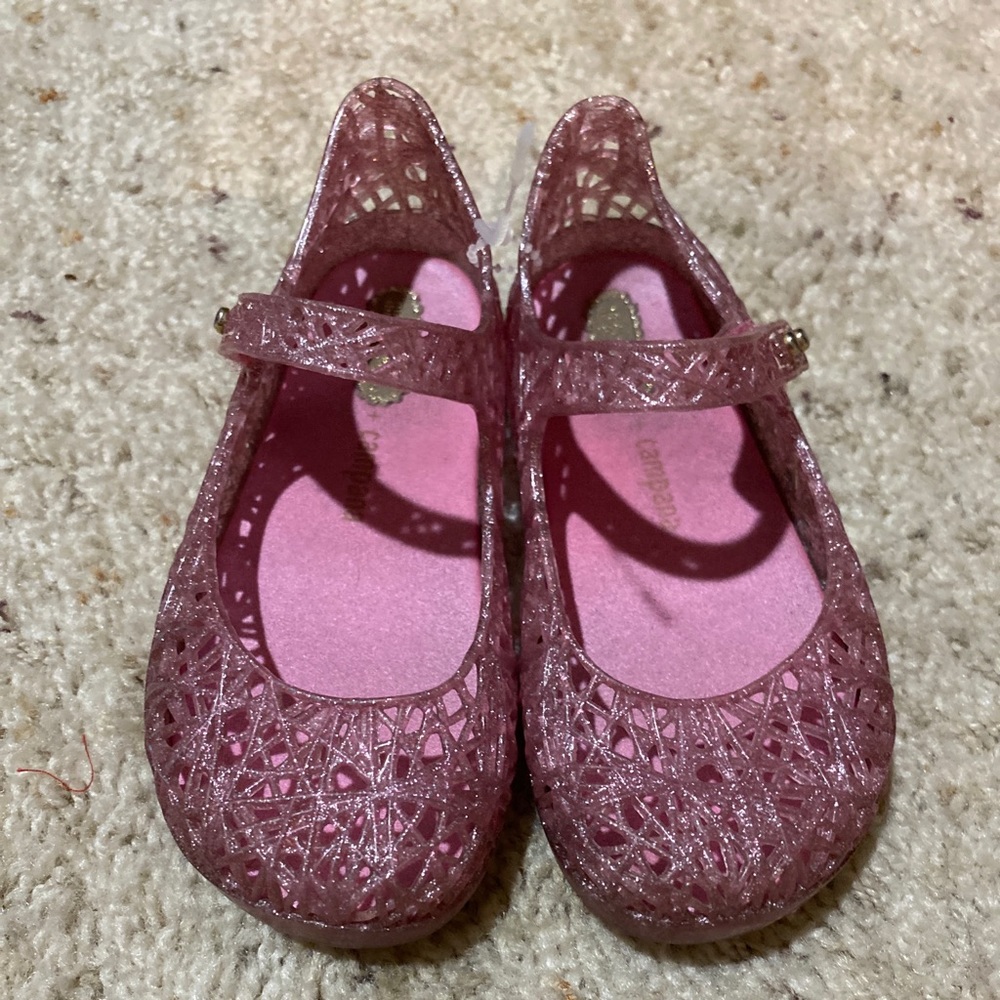 Mini Melissa x Campana pink glitter jellies sz 9